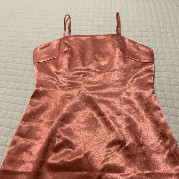 Rose Gold Metallic Fitted Mini Dress - Picture 5 of 5
